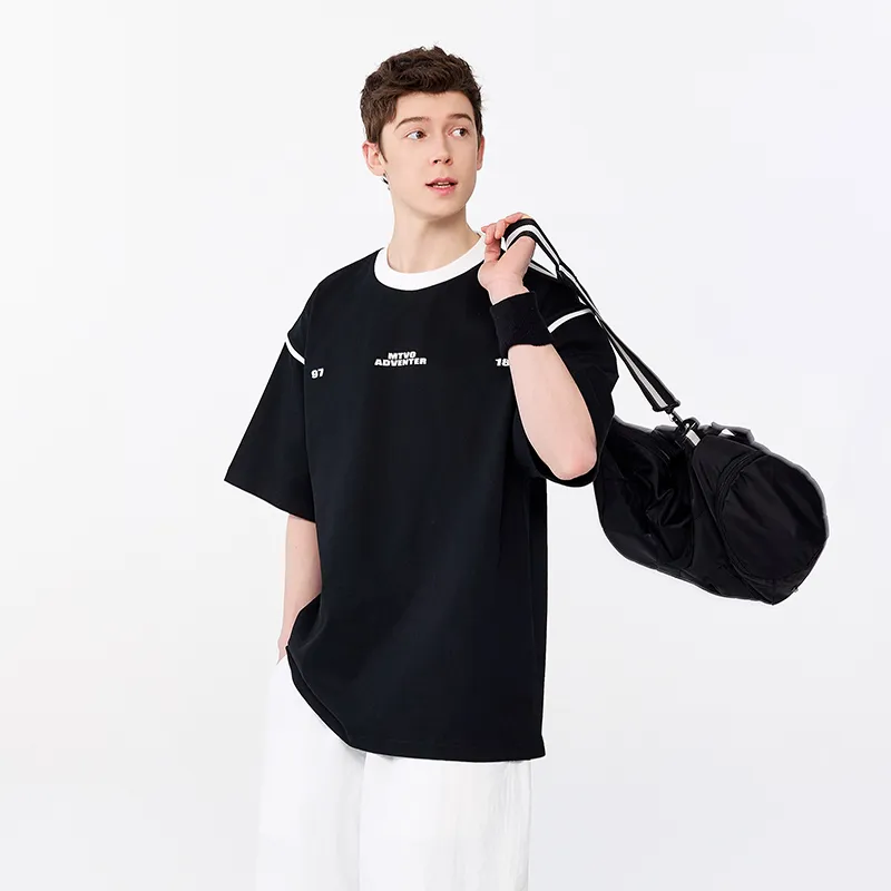MONTVOO Drop Shoulder Sleeve T Shirt Unisex-2