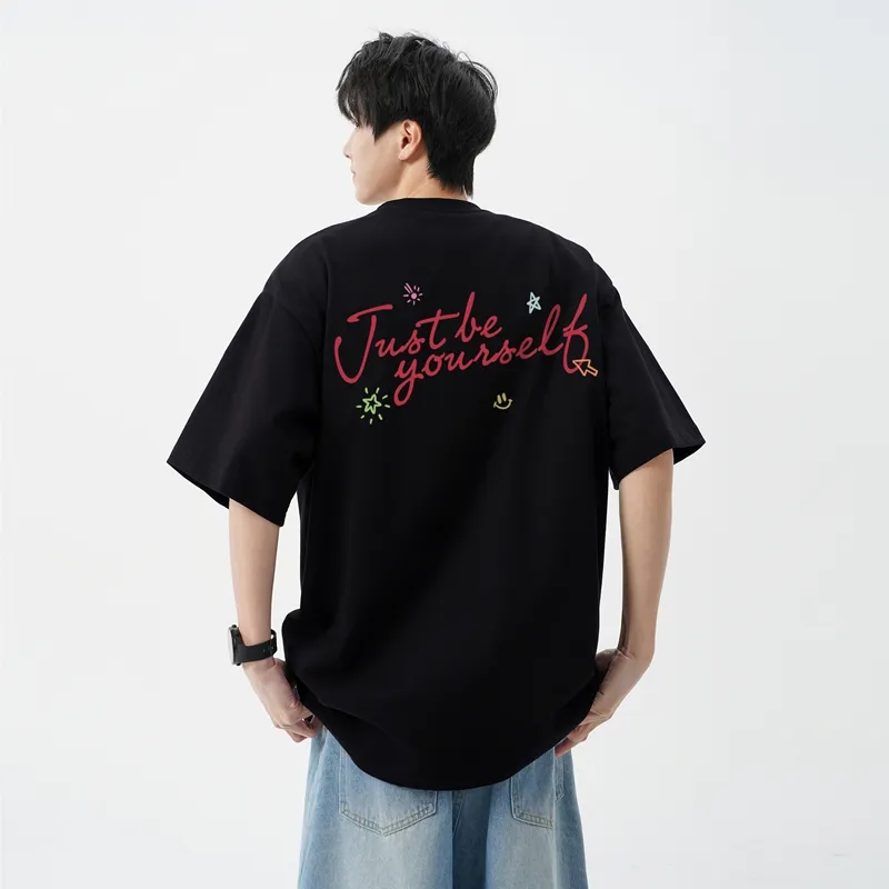 MONTVOO Drop Shoulder Sleeve T Shirt Unisex-5