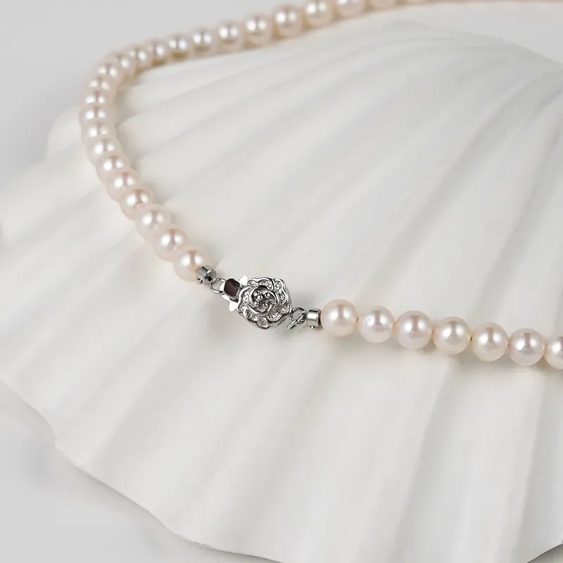 OSM Freshwater Pearl Necklaces Women's White-4
