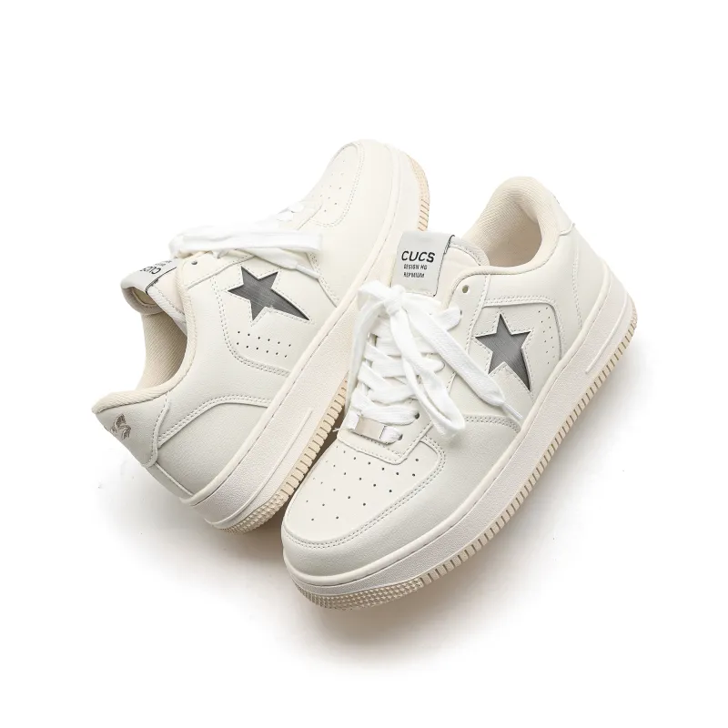 CUCS Puffy Shoes Anti Slip And Wear Resistant Breathable Low Top Skateboard Shoes Unisex-3