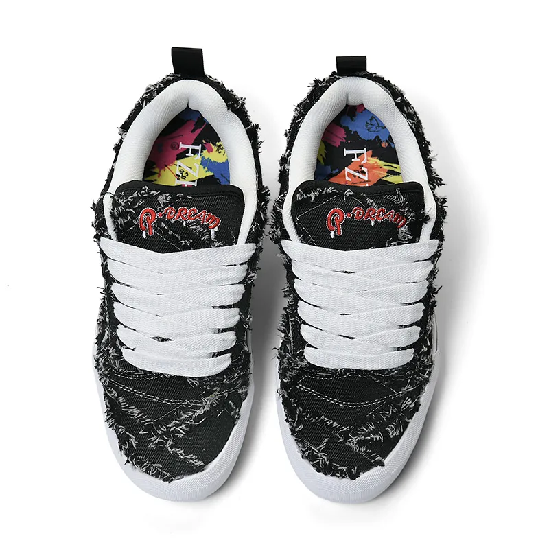 VFTS Lightning Skateboard Shoes Anti Slip And Wear Resistant Height Increasing Low Top Students Preppy Style Unisex-9
