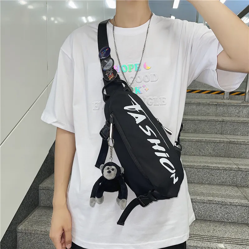 Techson Nylon Shoulder Bag, Crossbody Bag Trumpets Unisex White/Black/Yellow/Green-4