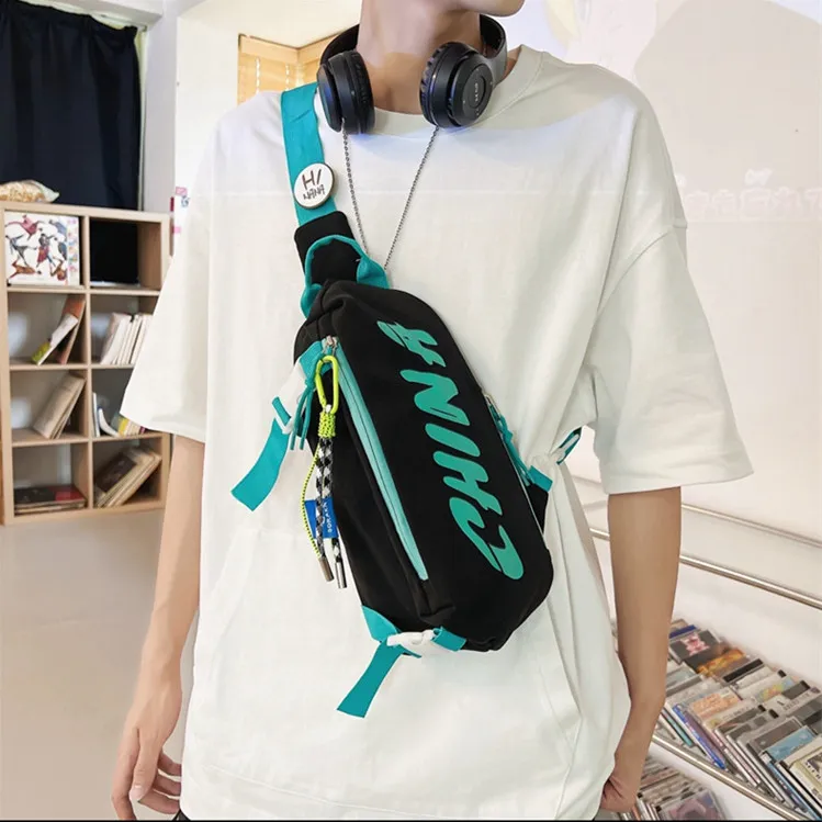 HCXK Nylon Shoulder Bag, Crossbody Bag, Fanny Pack, Sling Bag Regular Unisex White/Gray/Black/Green-6