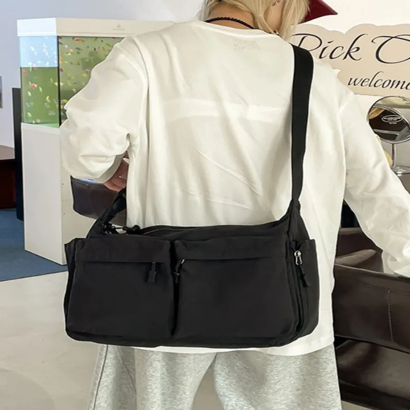 Techson Nylon Crossbody Bag Unisex Black-2