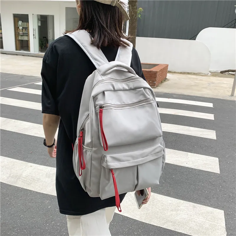 Techson Canvas Backpack Medium Size Unisex Black/Gray-2