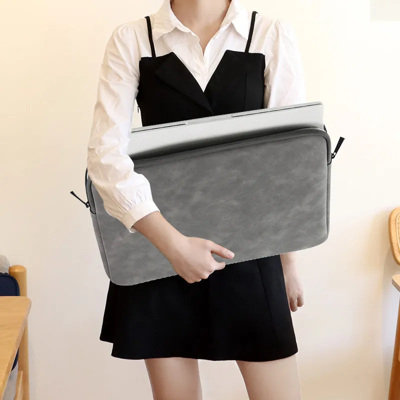 Techson PU Bag Insert Regular Unisex Dark Gray/Pink-2