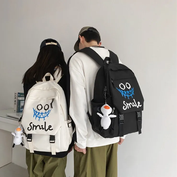Techson Nylon Backpack Regular Unisex Black/White-6