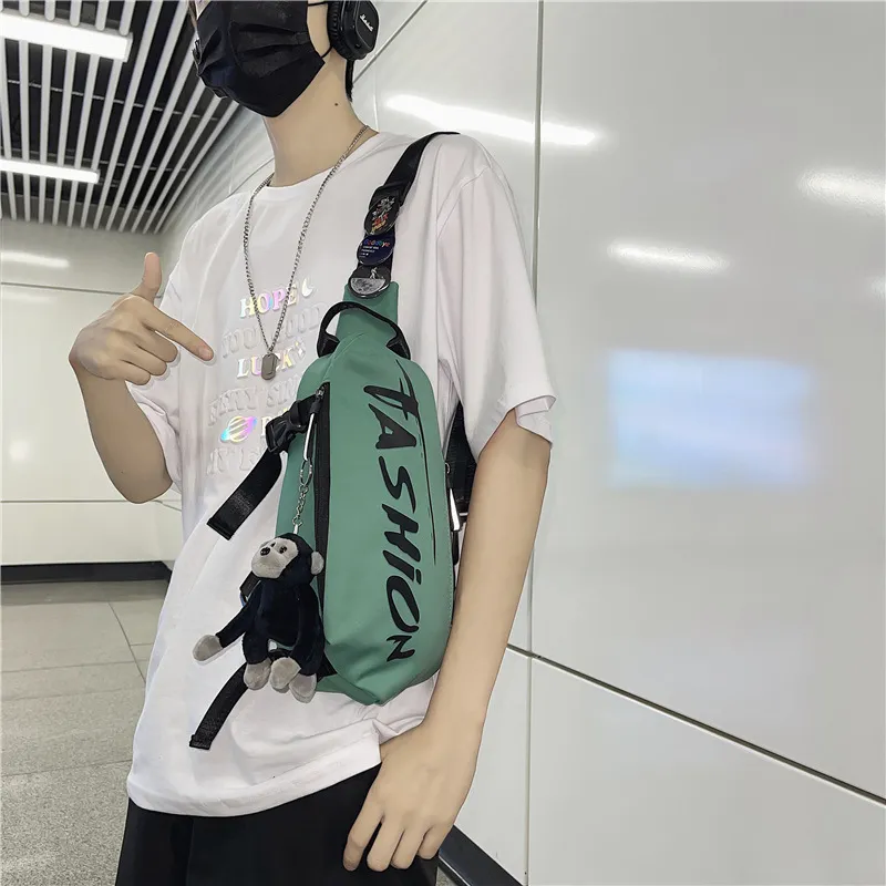 Techson Nylon Shoulder Bag, Crossbody Bag Trumpets Unisex White/Black/Yellow/Green-13