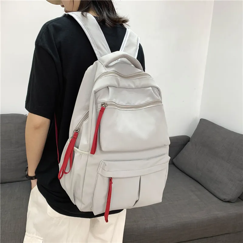 Techson Canvas Backpack Medium Size Unisex Black/Gray-1