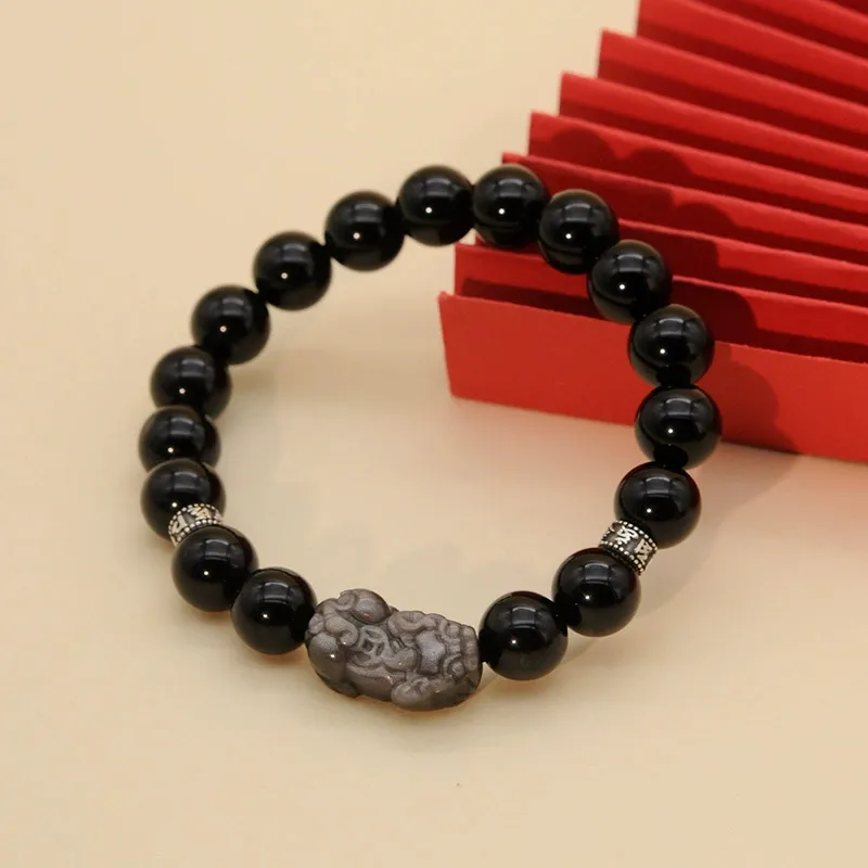 Emerald Dynasty Obsidian Jade Bracelets Unisex-1