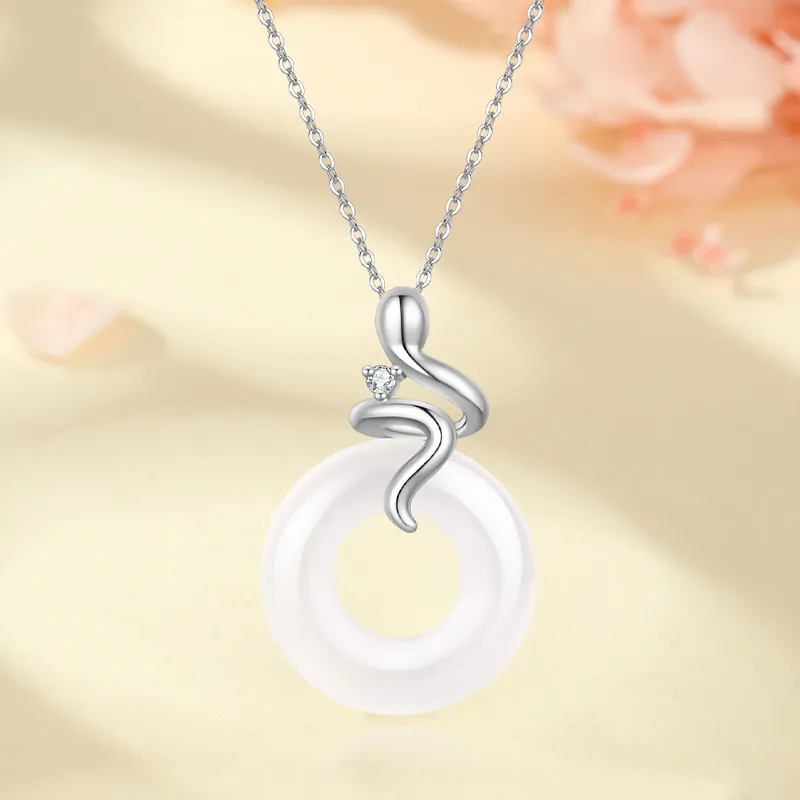Emerald Dynasty Chalcedony Necklaces Women's-1