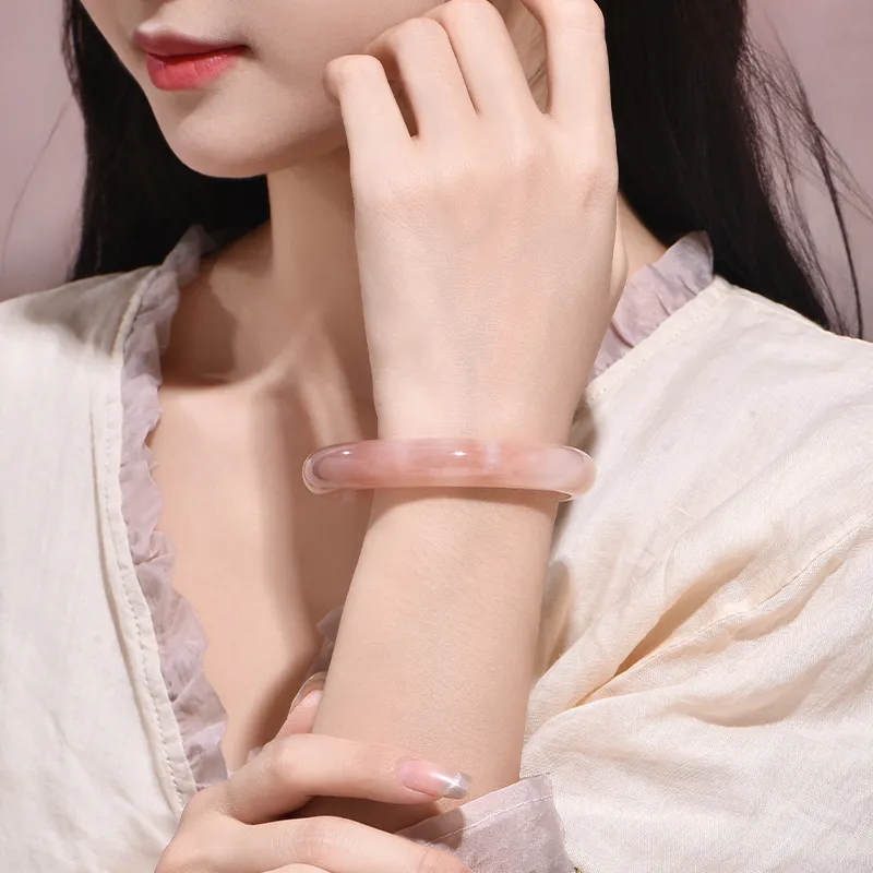Emerald Dynasty Natural Golden Silk Jade Bangles Women's-1