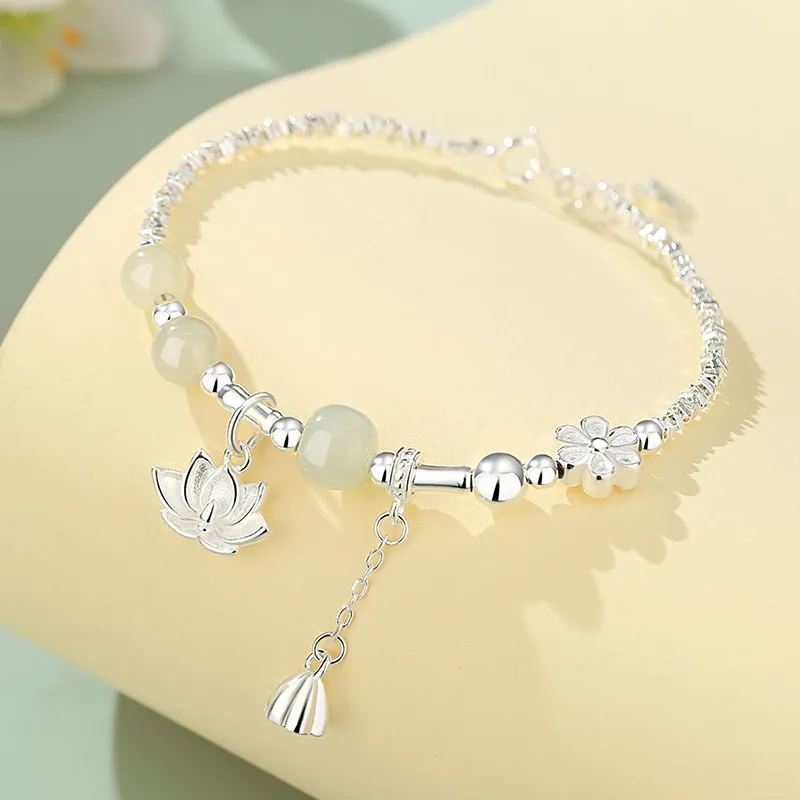 Emerald Dynasty Hetian Jade Bracelets White Jade/Pale Greenish White Jade Women's-2