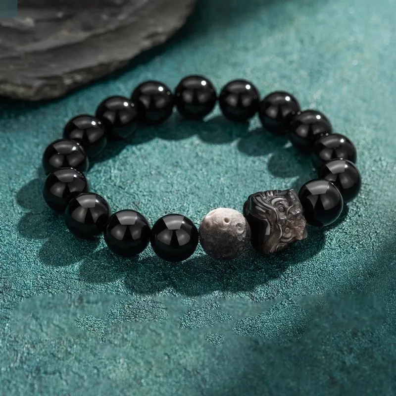 Emerald Dynasty Obsidian Bracelets Unisex-5