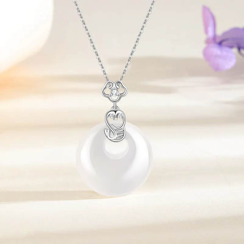 Emerald Dynasty Chalcedony Jade Necklaces Women's-3