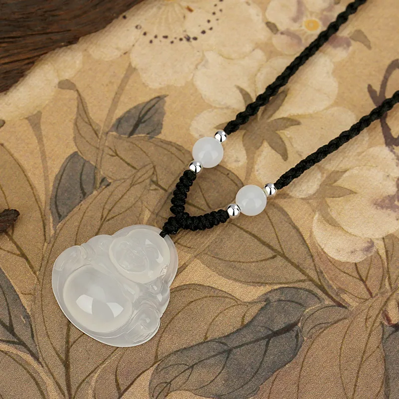 Emerald Dynasty Natural Chalcedony Necklaces Women's-2