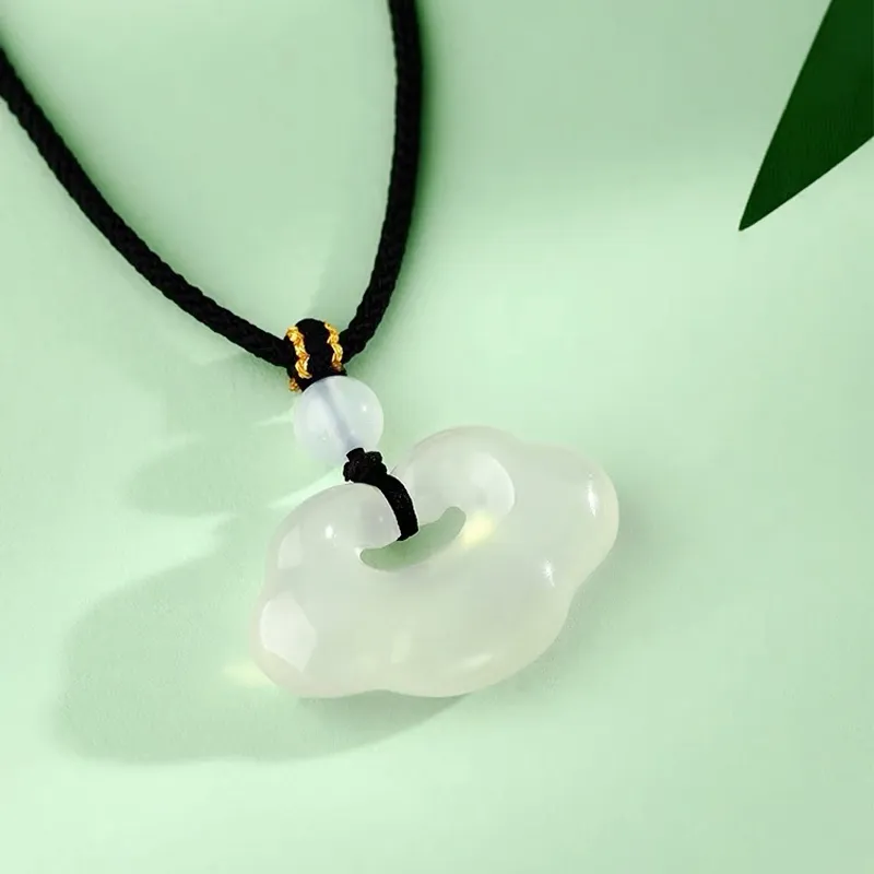 Emerald Dynasty Natural Chalcedony Necklaces Women's-3