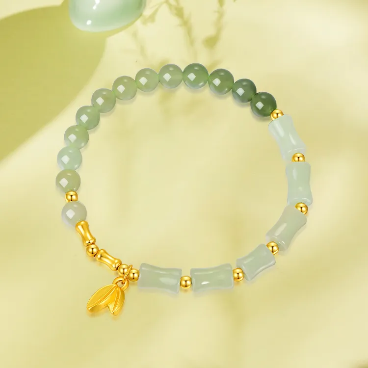 Emerald Dynasty Bracelets Pale Greenish White Jade Women's-1