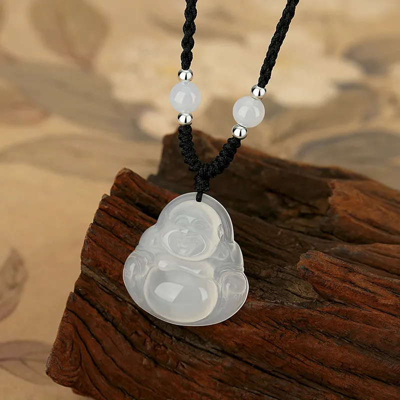 Emerald Dynasty Natural Chalcedony Necklaces Women's-4