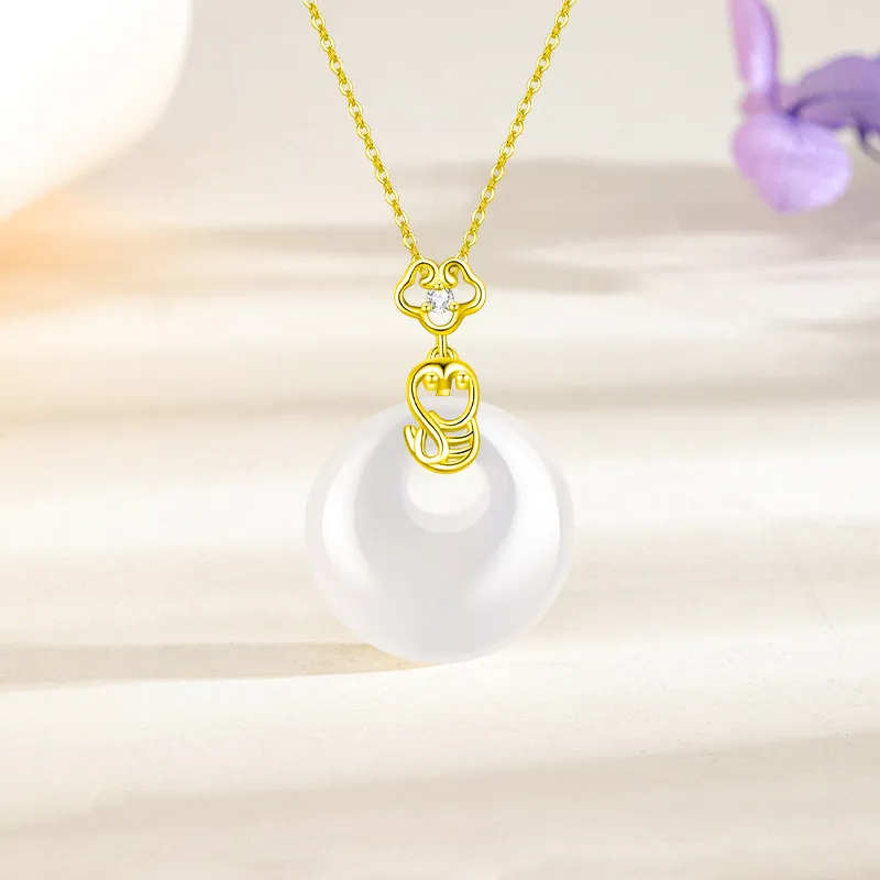 Emerald Dynasty Chalcedony Jade Necklaces Women's-2