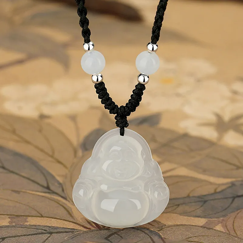 Emerald Dynasty Natural Chalcedony Necklaces Women's-3