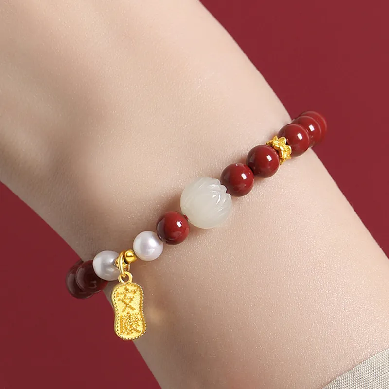 Emerald Dynasty Cinnabar Jade Bracelets Women's-4