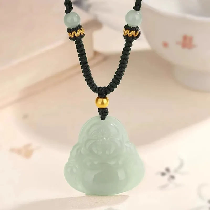 Emerald Dynasty Hetian Jade Necklaces White Jade/Pale Greenish White Jade Unisex-4