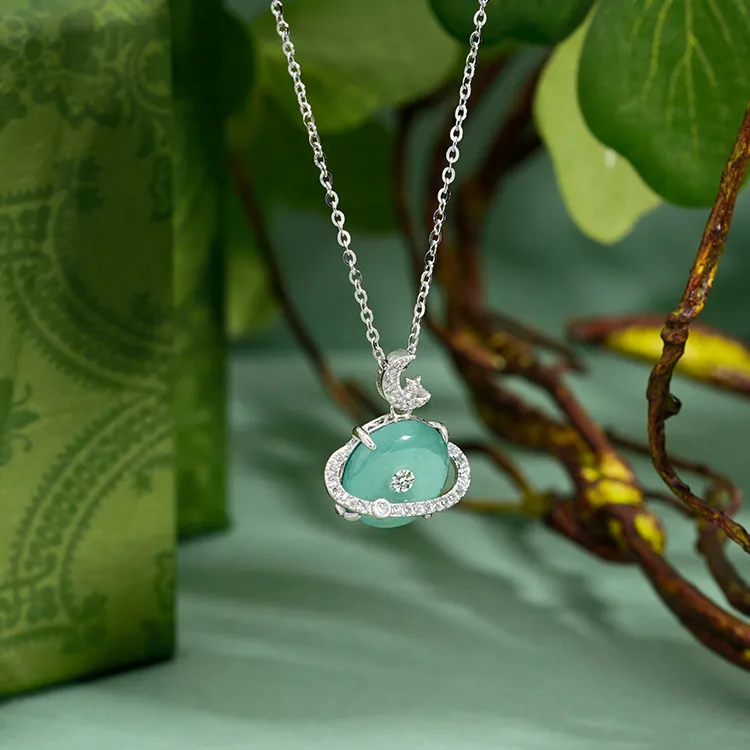 Emerald Dynasty Glutinous Jade Jadeite Necklaces Women's-3