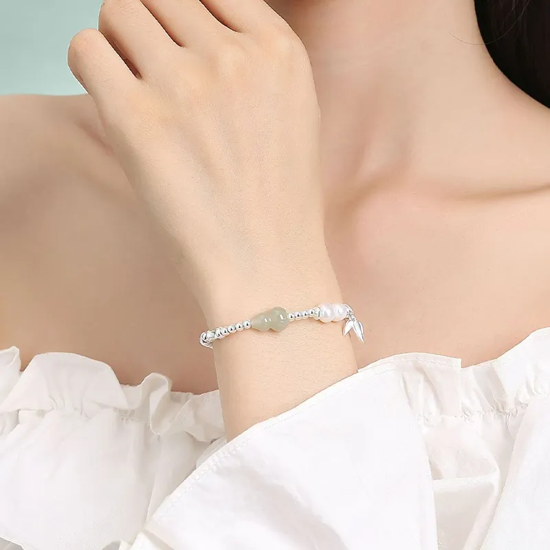 Emerald Dynasty Hetian Jade Bracelets White Jade/Pale Greenish White Jade Women's-4