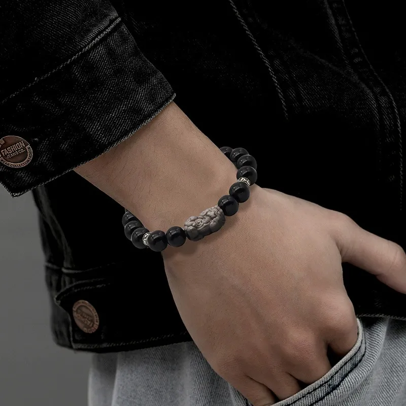 Emerald Dynasty Obsidian Jade Bracelets Unisex-3