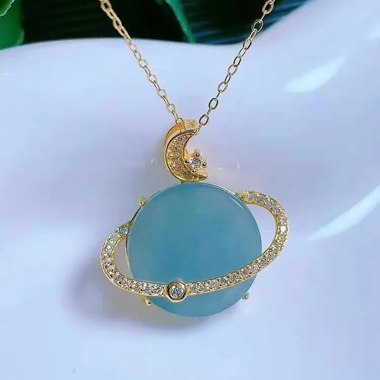 Emerald Dynasty Glutinous Jade Jadeite Necklaces Women's-3
