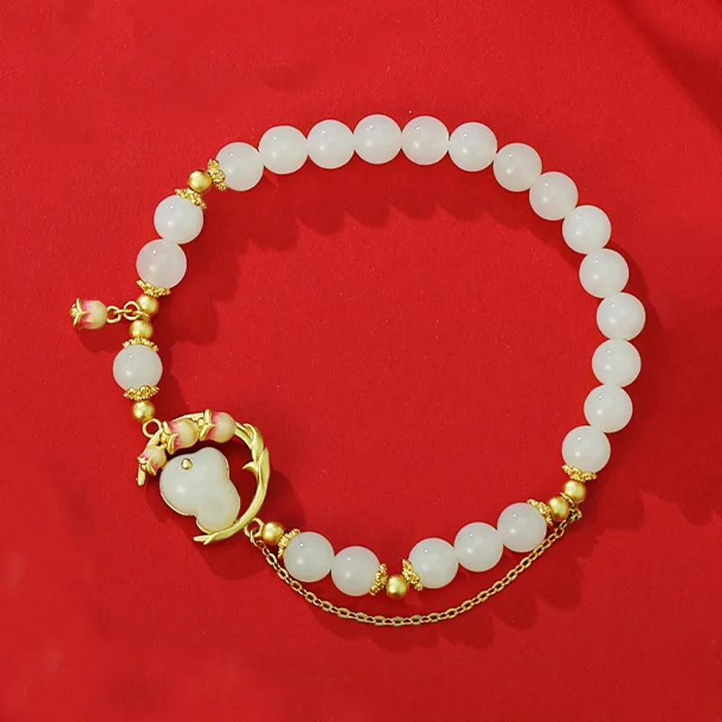 Emerald Dynasty Hetian Jade Bracelets White Jade/Pale Greenish White Jade Women's-1