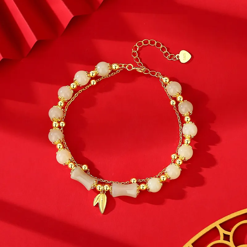 Emerald Dynasty Hetian Jade Bracelets White Jade/Pale Greenish White Jade Women's-2
