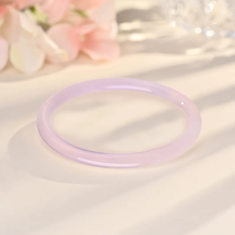 Emerald Dynasty Natural Chalcedony Jade Bangles Women's-4