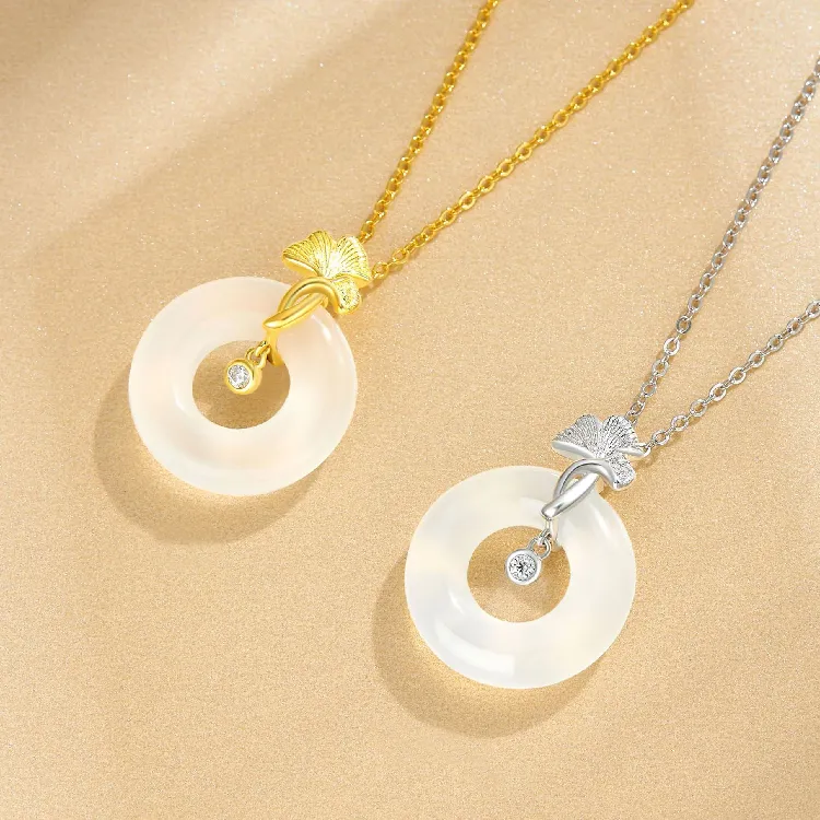 Emerald Dynasty Chalcedony Necklaces Women's-3