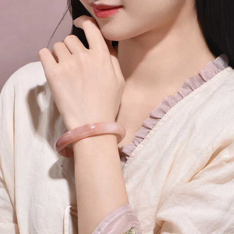 Emerald Dynasty Natural Golden Silk Jade Bangles Women's-2