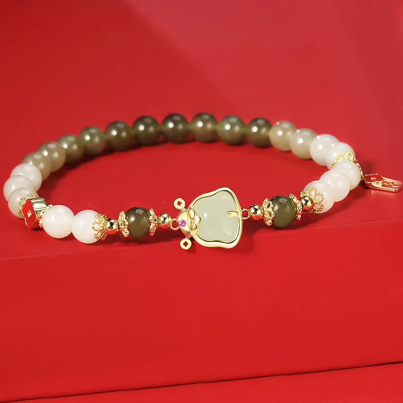 Emerald Dynasty Hetian Jade Bracelets White Jade/Pale Greenish White Jade Women's-1