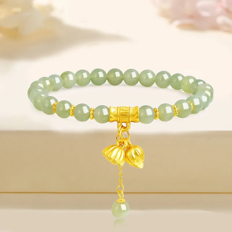 Emerald Dynasty Hetian Jade Bracelets White Jade/Pale Greenish White Jade Women's-2