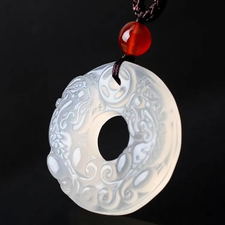 Emerald Dynasty Chalcedony Jade Necklaces Unisex-3