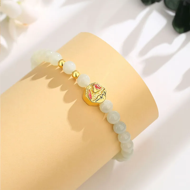 Emerald Dynasty Hetian Jade Bracelets White Jade/Pale Greenish White Jade Women's-4