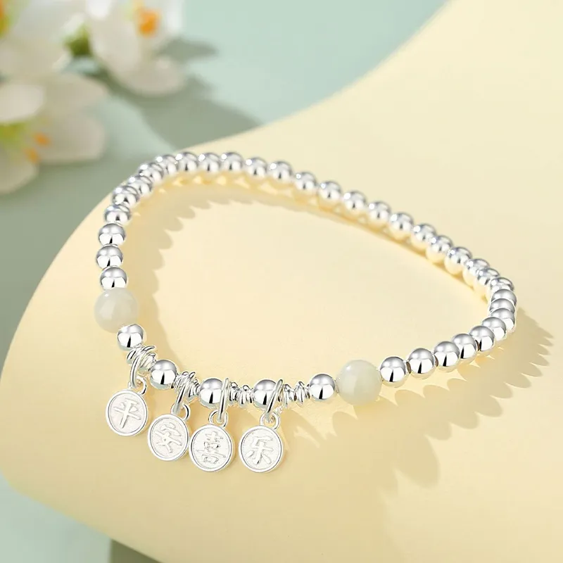 Emerald Dynasty Hetian Jade Bracelets White Jade/Pale Greenish White Jade Women's-2
