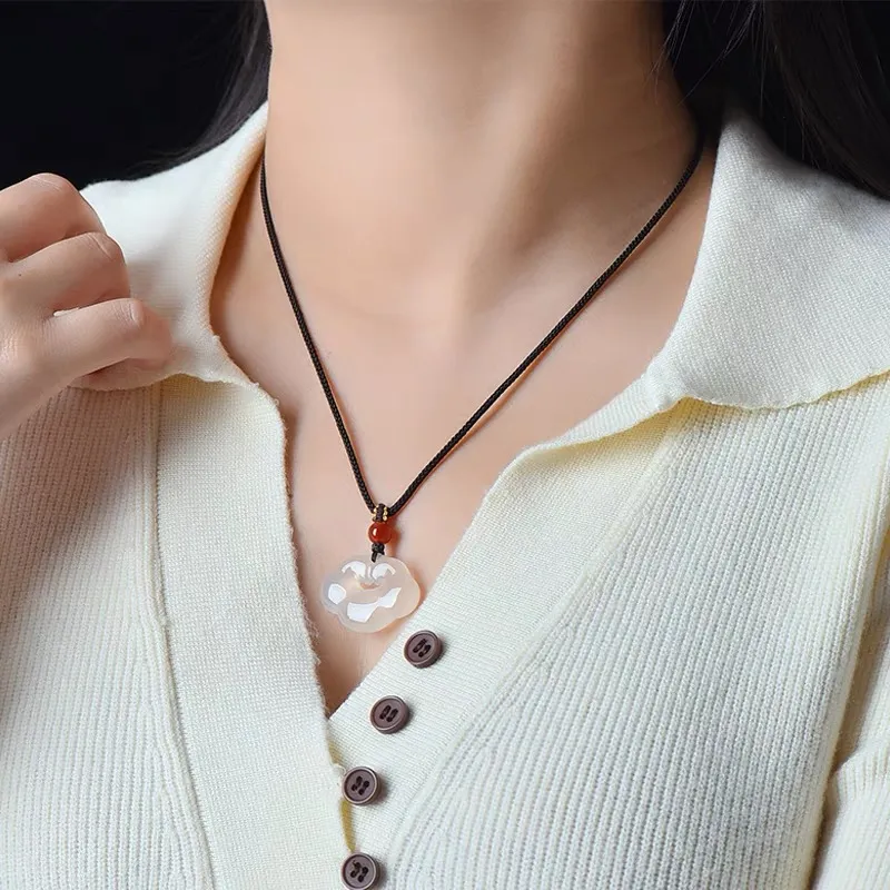 Emerald Dynasty Chalcedony Jade Necklaces Unisex-3