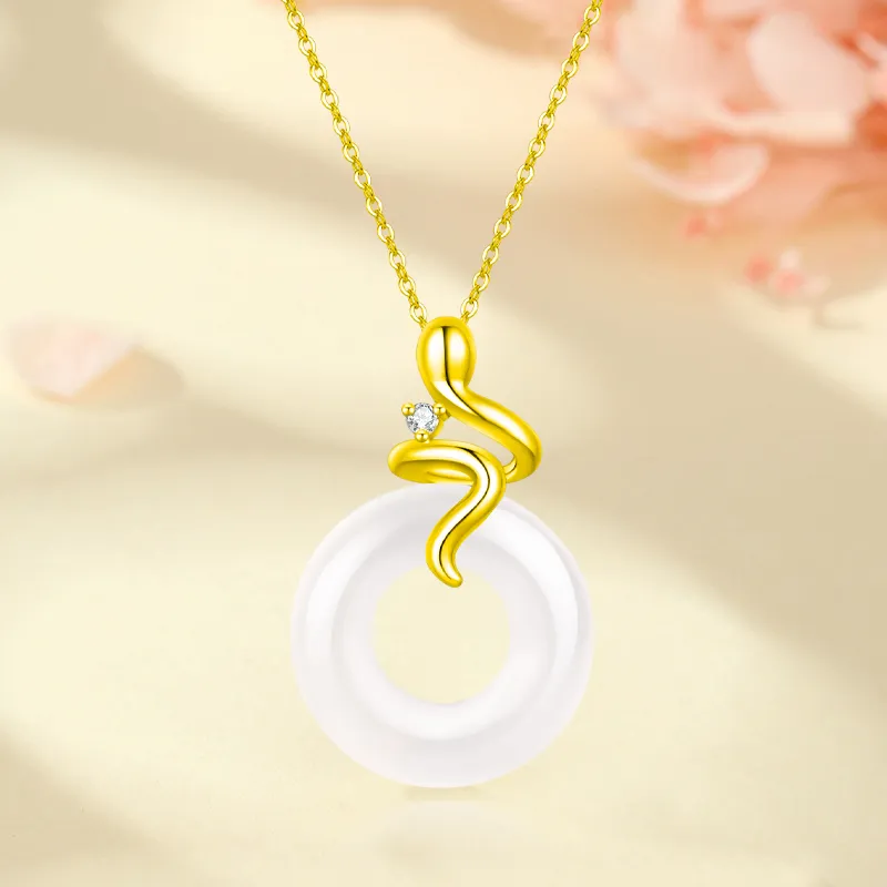 Emerald Dynasty Chalcedony Necklaces Women's-2