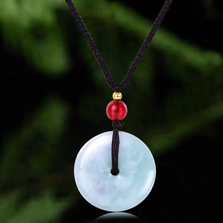 Emerald Dynasty Bean Type Jadeite Necklaces Unisex-2
