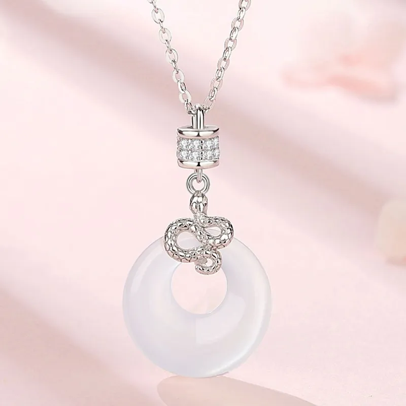 Emerald Dynasty Chalcedony Jade Necklaces Women's-1