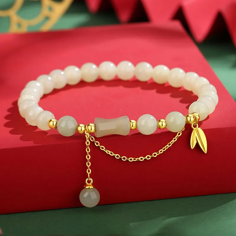 Emerald Dynasty Hetian Jade Bracelets White Jade/Pale Greenish White Jade Women's-2
