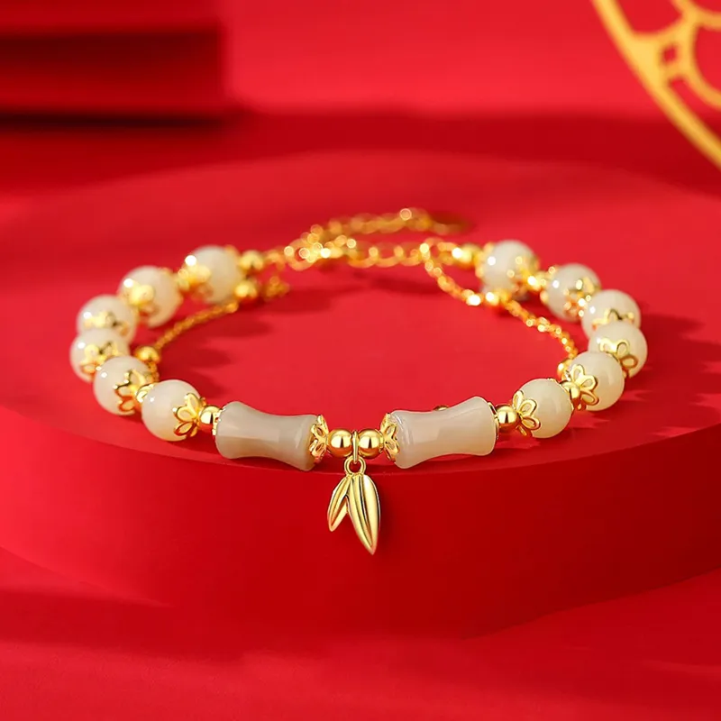 Emerald Dynasty Hetian Jade Bracelets White Jade/Pale Greenish White Jade Women's-1