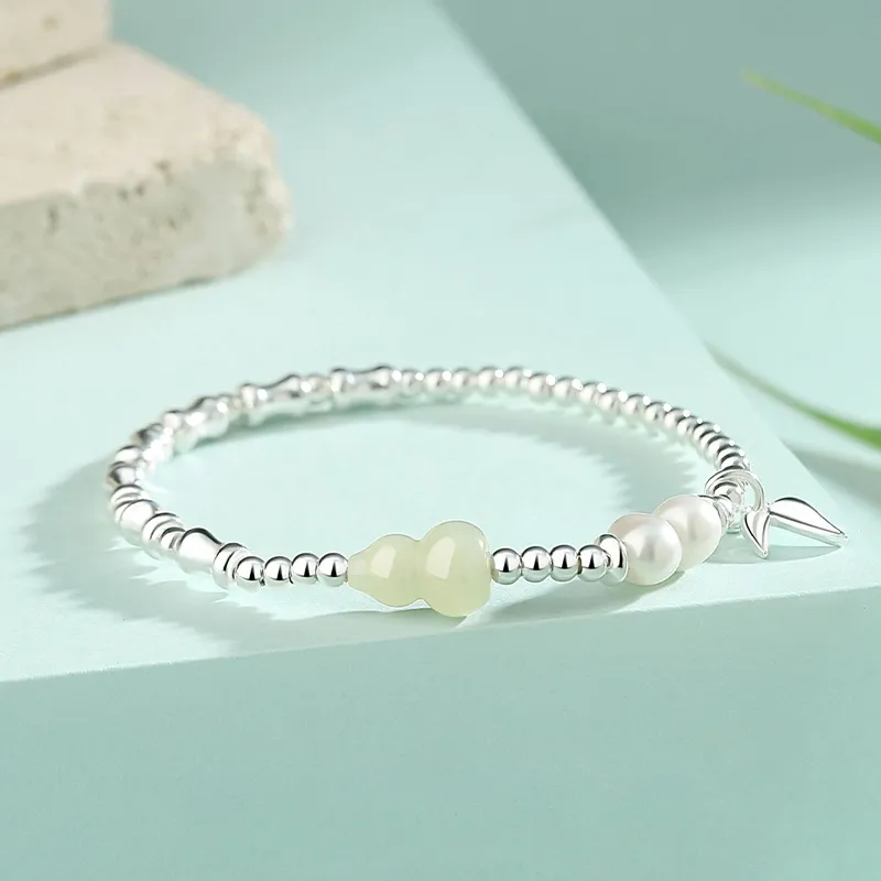 Emerald Dynasty Hetian Jade Bracelets White Jade/Pale Greenish White Jade Women's-1