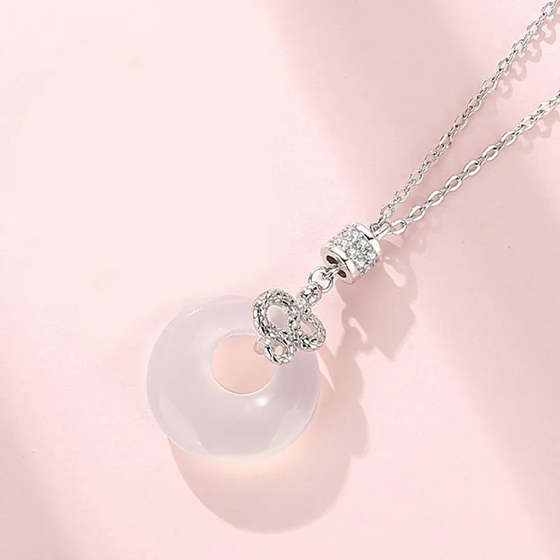 Emerald Dynasty Chalcedony Jade Necklaces Women's-2