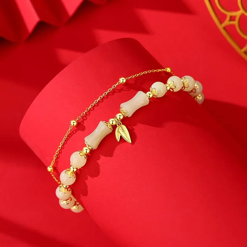 Emerald Dynasty Hetian Jade Bracelets White Jade/Pale Greenish White Jade Women's-3